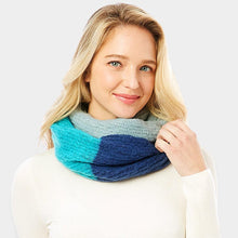 Load image into Gallery viewer, Navy Multi Color Infinity Scarf
