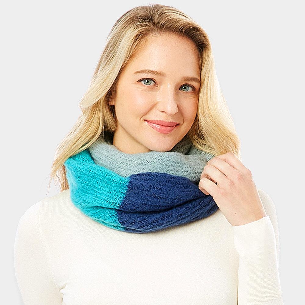 Navy Multi Color Infinity Scarf