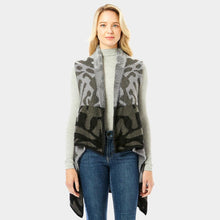 Load image into Gallery viewer, Black Soft Fuzzy Colorful Animal Print Vest
