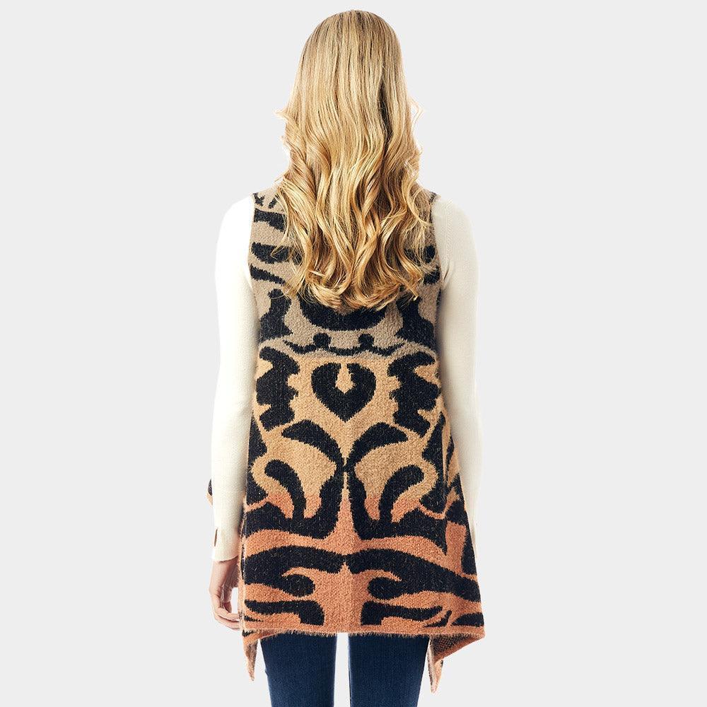 Brown Soft Fuzzy Colorful Animal Print Vest - Jewelry Store by Erik Rayo