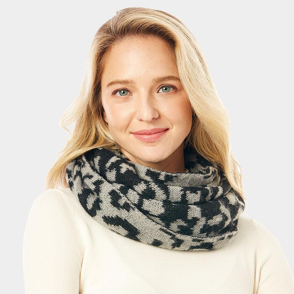 Gray Leopard Print Infinity Scarf - Jewelry Store by Erik Rayo