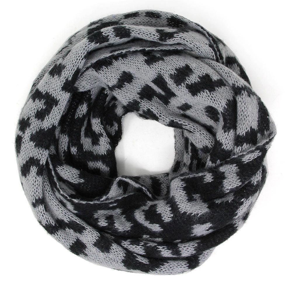 Gray Leopard Print Infinity Scarf - Jewelry Store by Erik Rayo