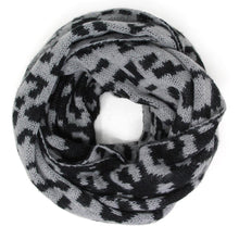 Load image into Gallery viewer, Gray Leopard Print Infinity Scarf
