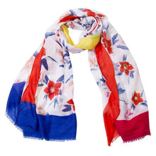 Load image into Gallery viewer, Red Soft Floral Print Oblong Scarf
