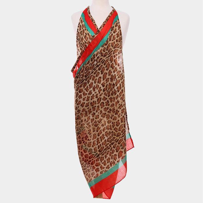 Camel Leopard Print Oblong Scarf - Jewelry Store by Erik Rayo