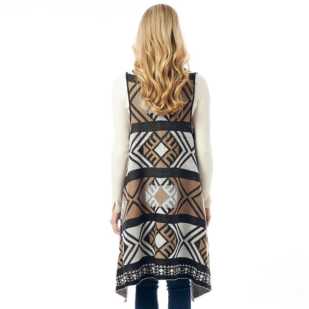 Black Aztec Pattern Button Vest - Jewelry Store by Erik Rayo