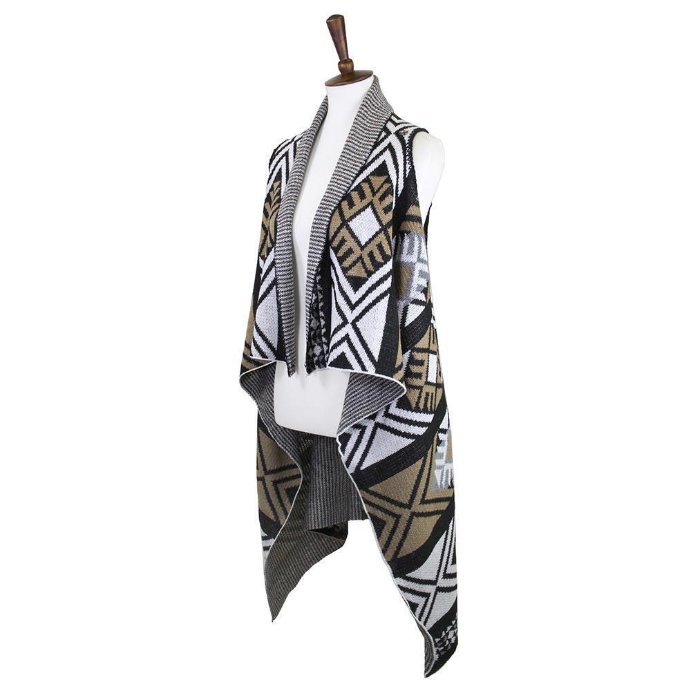 Black Aztec Pattern Button Vest - Jewelry Store by Erik Rayo