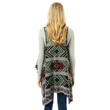 Load image into Gallery viewer, Gray Aztec Pattern Button Vest
