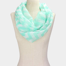 Load image into Gallery viewer, White Chevron Pattern Infinity Scarf
