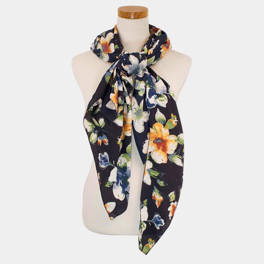 Navy Flower Pattern Scarf Vest - Jewelry Store by Erik Rayo