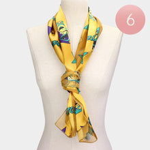 Load image into Gallery viewer, Gold 6PCS - Silk Feel Mask Mardi Gras Print scarf
