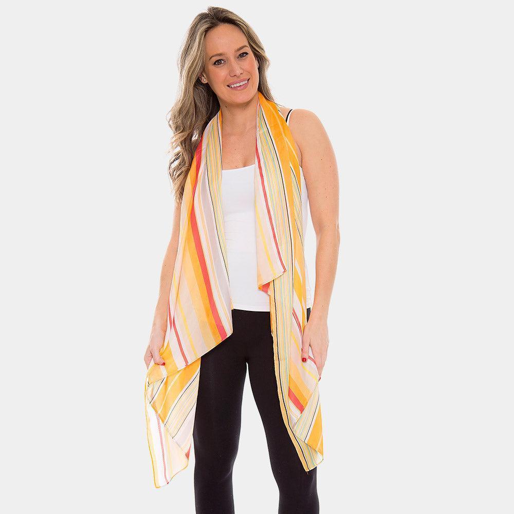 Orange Striped Oblong Scarf - Jewelry Store by Erik Rayo