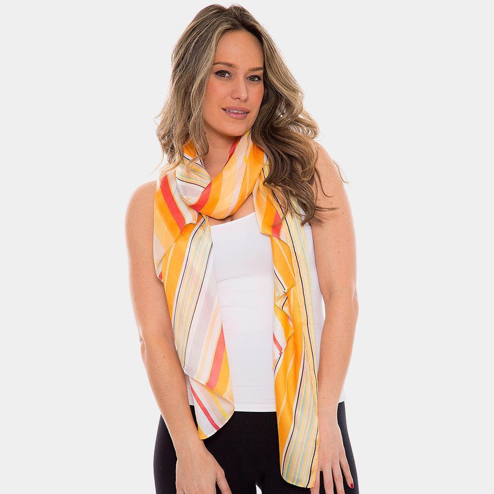 Orange Striped Oblong Scarf - Jewelry Store by Erik Rayo