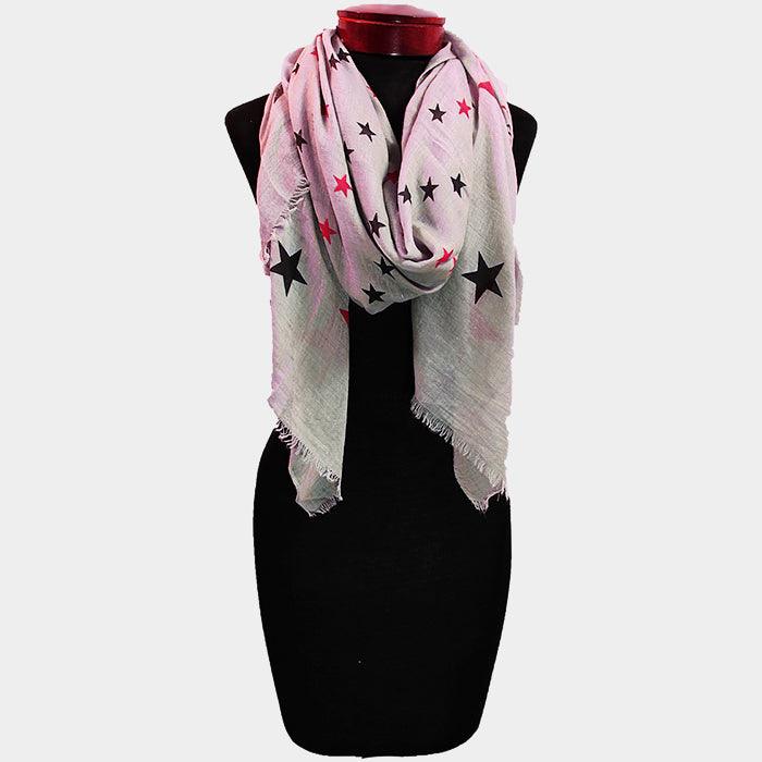 Gray Star print scarf