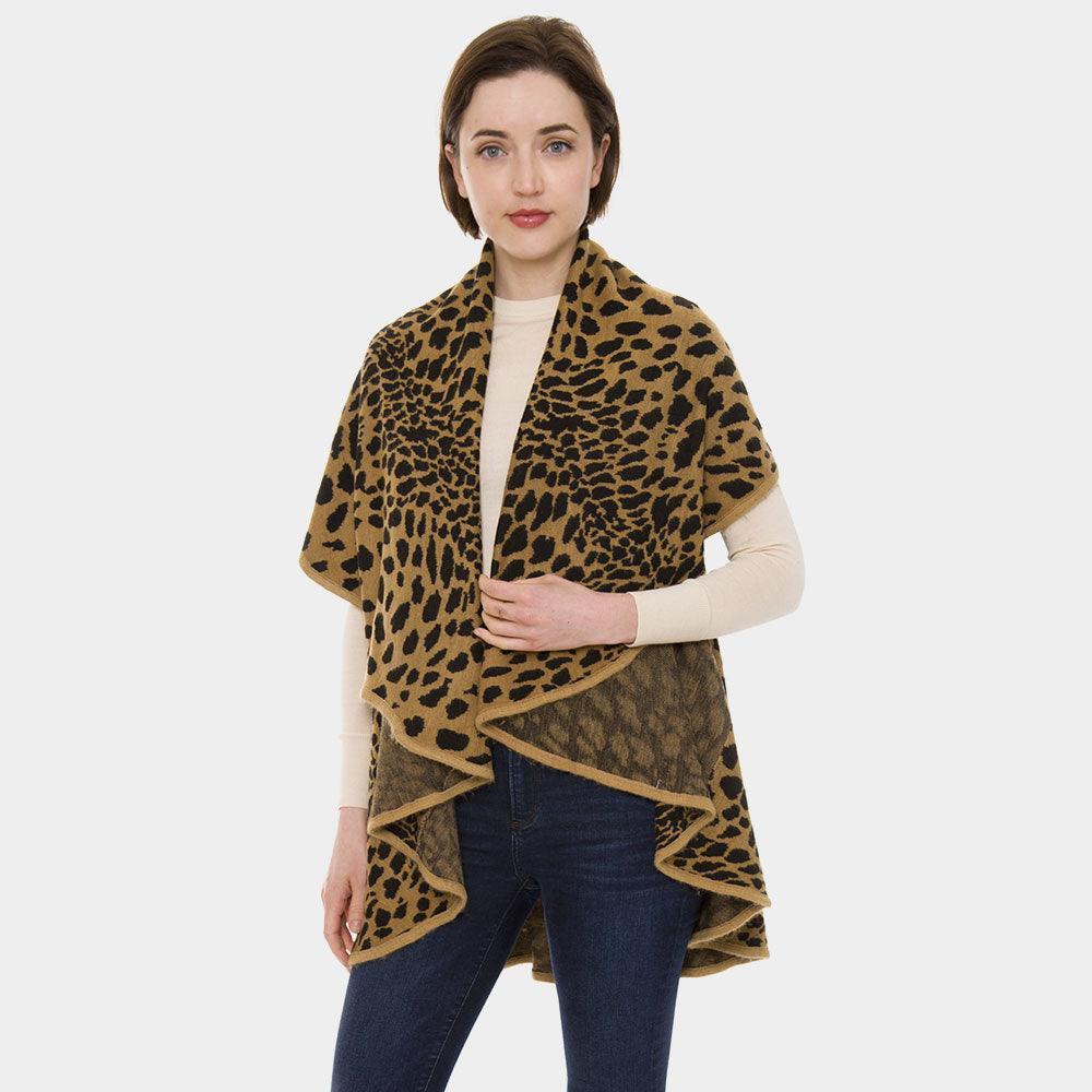 Camel Leopard Pattern Soft Shawl Vest - Jewelry Store by Erik Rayo
