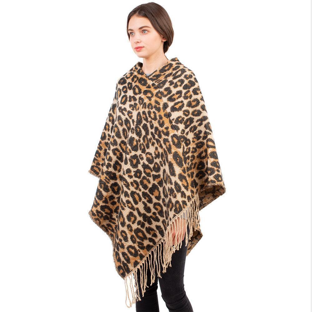 Leopard Pattern Tassel Winter Poncho - Jewelry Store by Erik Rayo