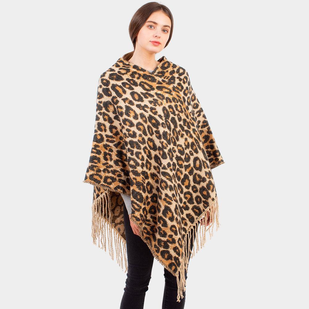 Leopard Pattern Tassel Winter Poncho - Jewelry Store by Erik Rayo