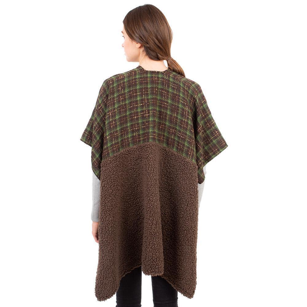 Green Indian Tribe Pattern Pocket Cape Poncho - Jewelry Store by Erik Rayo