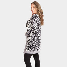 Load image into Gallery viewer, Gray Leopard Pattern Pocket Cardigan
