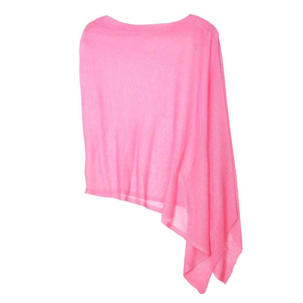 Pink Sheer Asymmetric Knitted Poncho - Jewelry Store by Erik Rayo