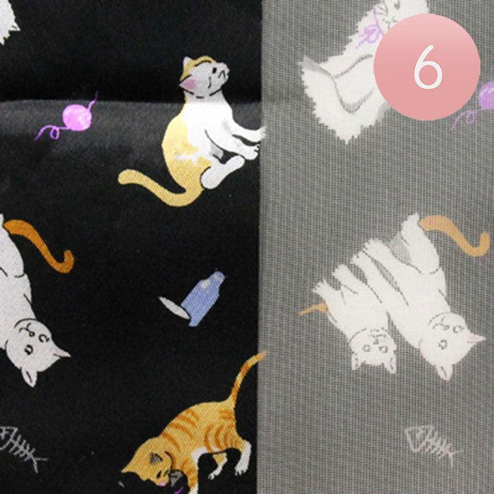 Black 6PCS - Silk Feel Satin Striped Cat Print scarf - Jewelry Store by Erik Rayo