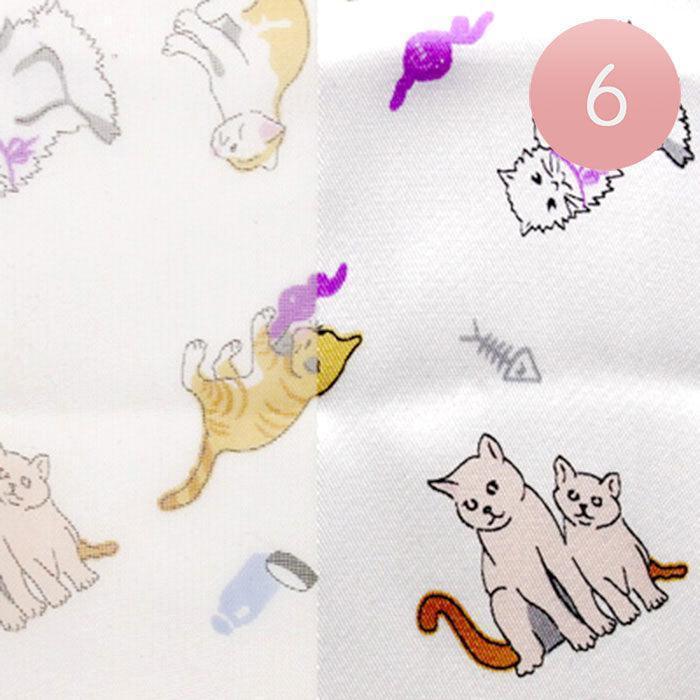 White 6PCS - Silk Feel Satin Striped Cat Print scarf - Jewelry Store by Erik Rayo