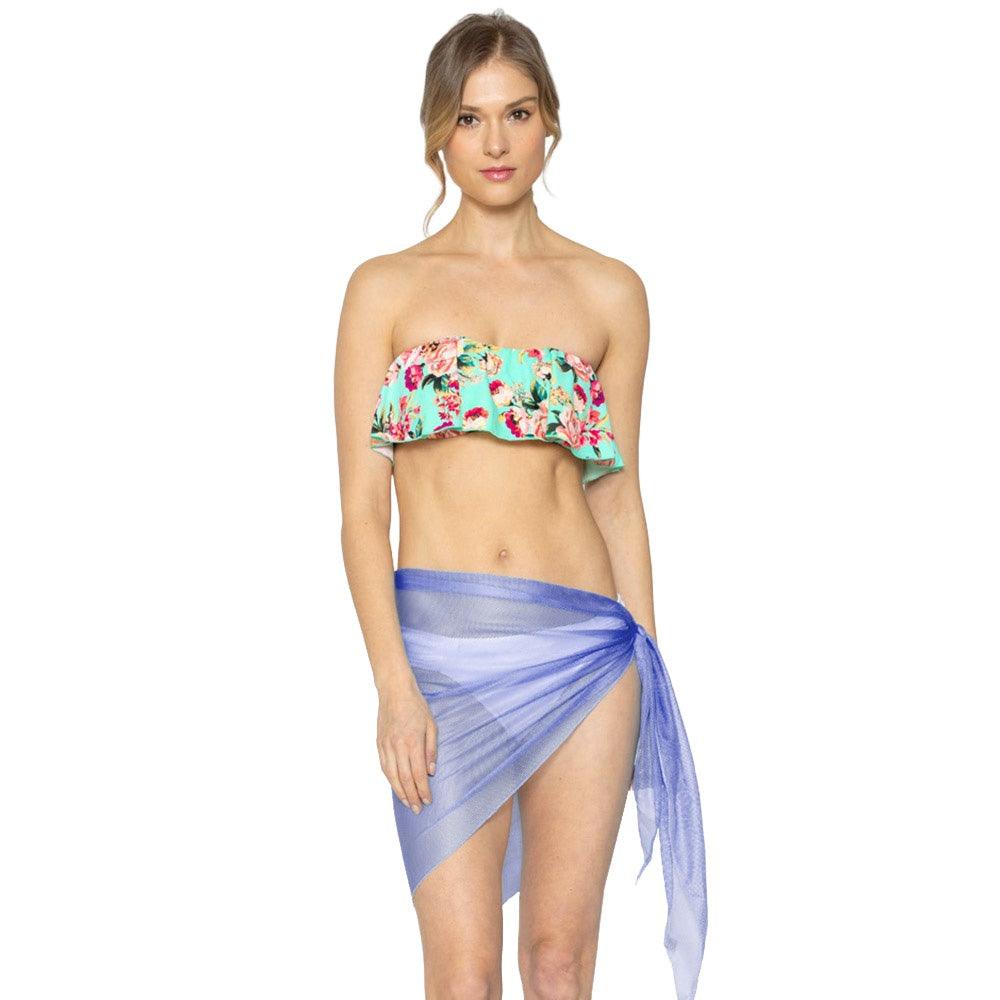 Blue Mesh Net Triangular Sarong / Scarf