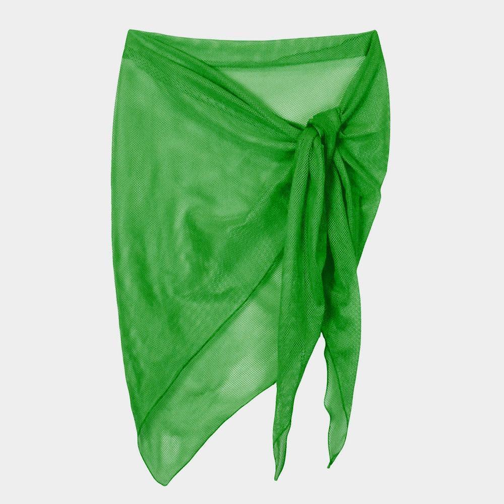 Green Mesh Net Triangular Sarong / Scarf - Jewelry Store by Erik Rayo