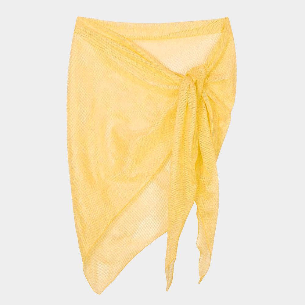 Mustard Mesh Net Triangular Sarong / Scarf - Jewelry Store by Erik Rayo