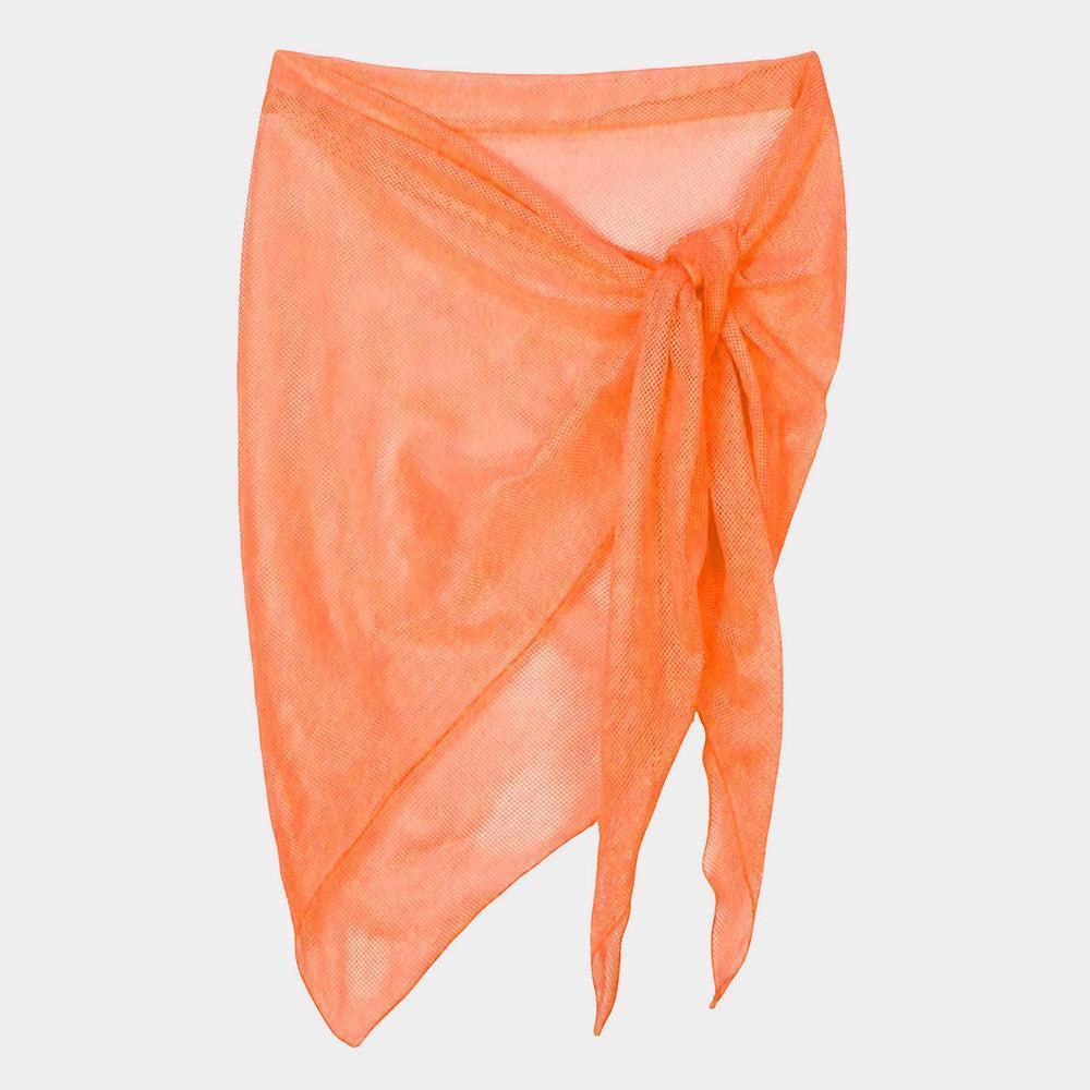 Orange Mesh Net Triangular Sarong / Scarf - Jewelry Store by Erik Rayo