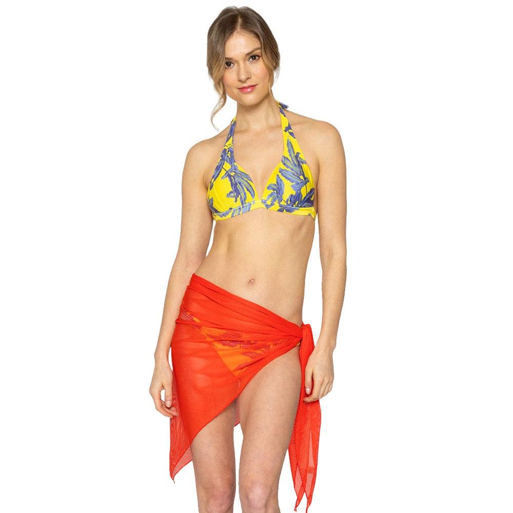 Red Mesh Net Triangular Sarong / Scarf