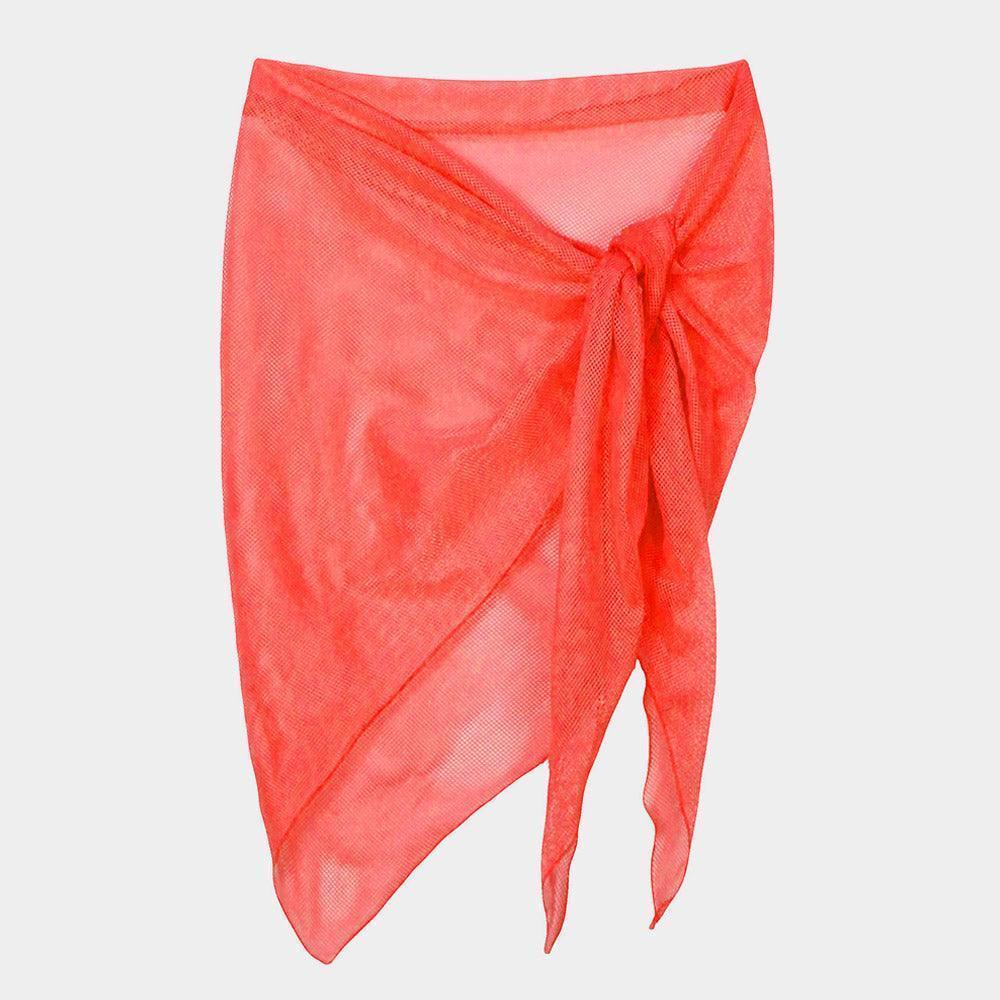 Red Mesh Net Triangular Sarong / Scarf - Jewelry Store by Erik Rayo