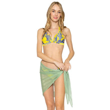 Load image into Gallery viewer, Olive Green Mesh Net Triangular Sarong / Scarf
