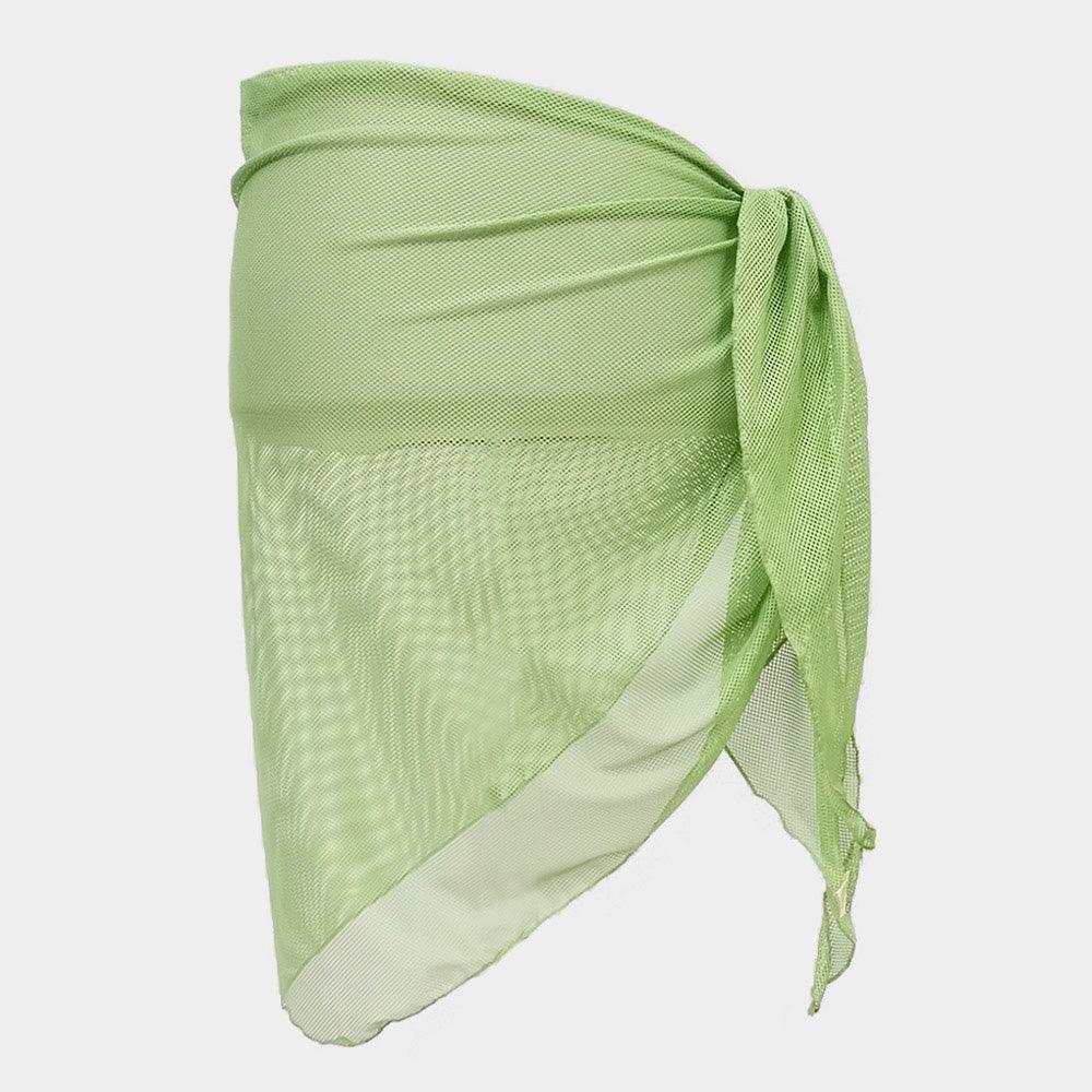 Olive Green Mesh Net Triangular Sarong / Scarf - Jewelry Store by Erik Rayo