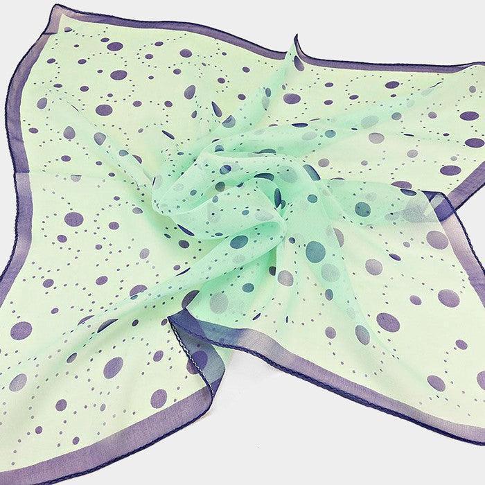 Teal Polka dot silk border square scarf - Jewelry Store by Erik Rayo