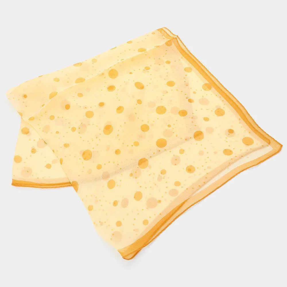 Yellow Polka Dot Silk Square Scarf - Jewelry Store by Erik Rayo