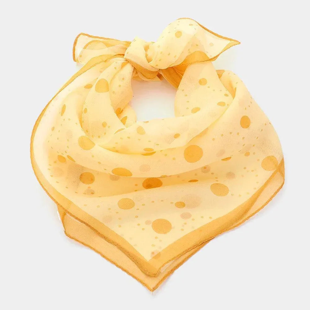 Yellow Polka Dot Silk Square Scarf - Jewelry Store by Erik Rayo