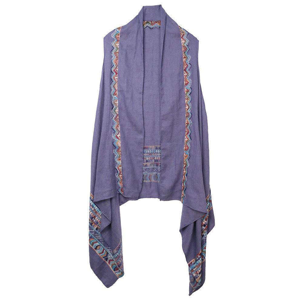 Blue Aztec Pattern Embroidered Vest - Jewelry Store by Erik Rayo