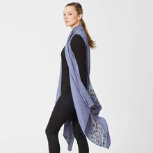 Load image into Gallery viewer, Blue Aztec Pattern Embroidered Vest
