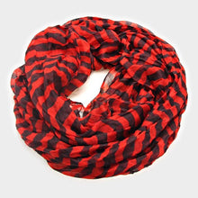 Load image into Gallery viewer, Orange Striped Infinity Scarf
