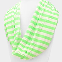 Load image into Gallery viewer, White Stripe infinity scarf
