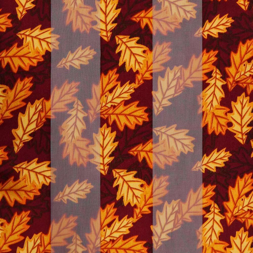 Silk Feel Striped Leaf Print Scarf 6 Pairs - Jewelry Store by Erik Rayo