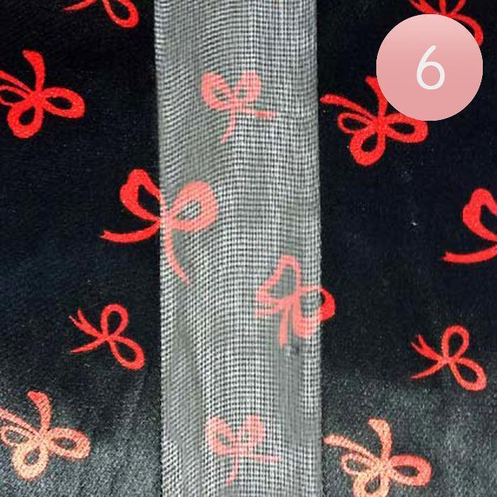 Black 6PCS - Silk Feel Satin Striped Bow Print scarf - Jewelry Store by Erik Rayo