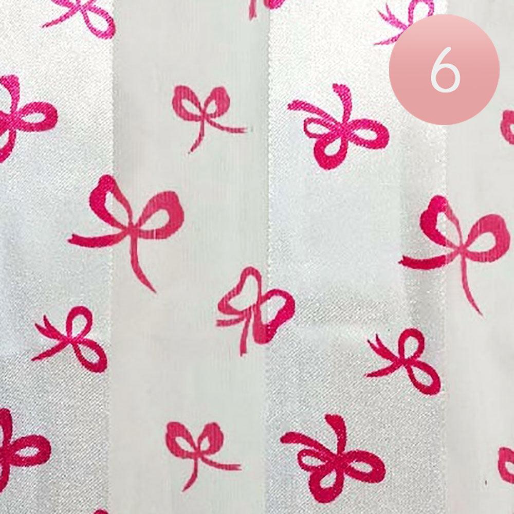 Ivory 6PCS - Silk Feel Satin Striped Bow Print scarf - Jewelry Store by Erik Rayo