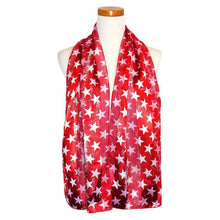 Load image into Gallery viewer, Red 6PCS - Silk Feel Satin Striped Star Pattern Printed Scarves
