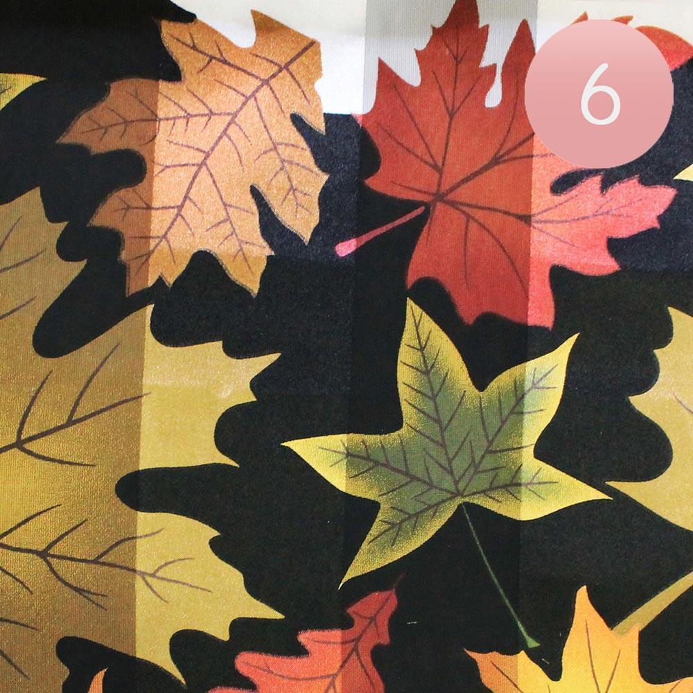 Black 6PCS -Large Fall Leave Pattern Print Scarf - Jewelry Store by Erik Rayo