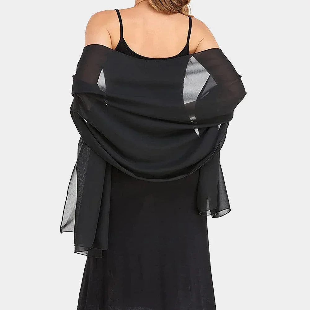 Black Lightweight Chiffon Shawl Scarf Wrap - Jewelry Store by Erik Rayo