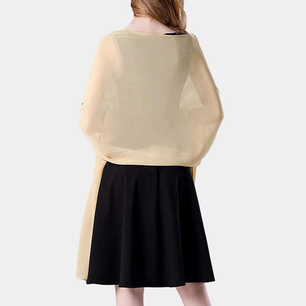 Beige Lightweight Chiffon Shawl Scarf Wrap - Jewelry Store by Erik Rayo