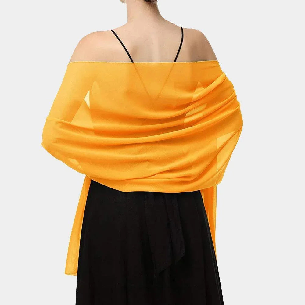 Gold Lightweight Chiffon Shawl Scarf Wrap - Jewelry Store by Erik Rayo