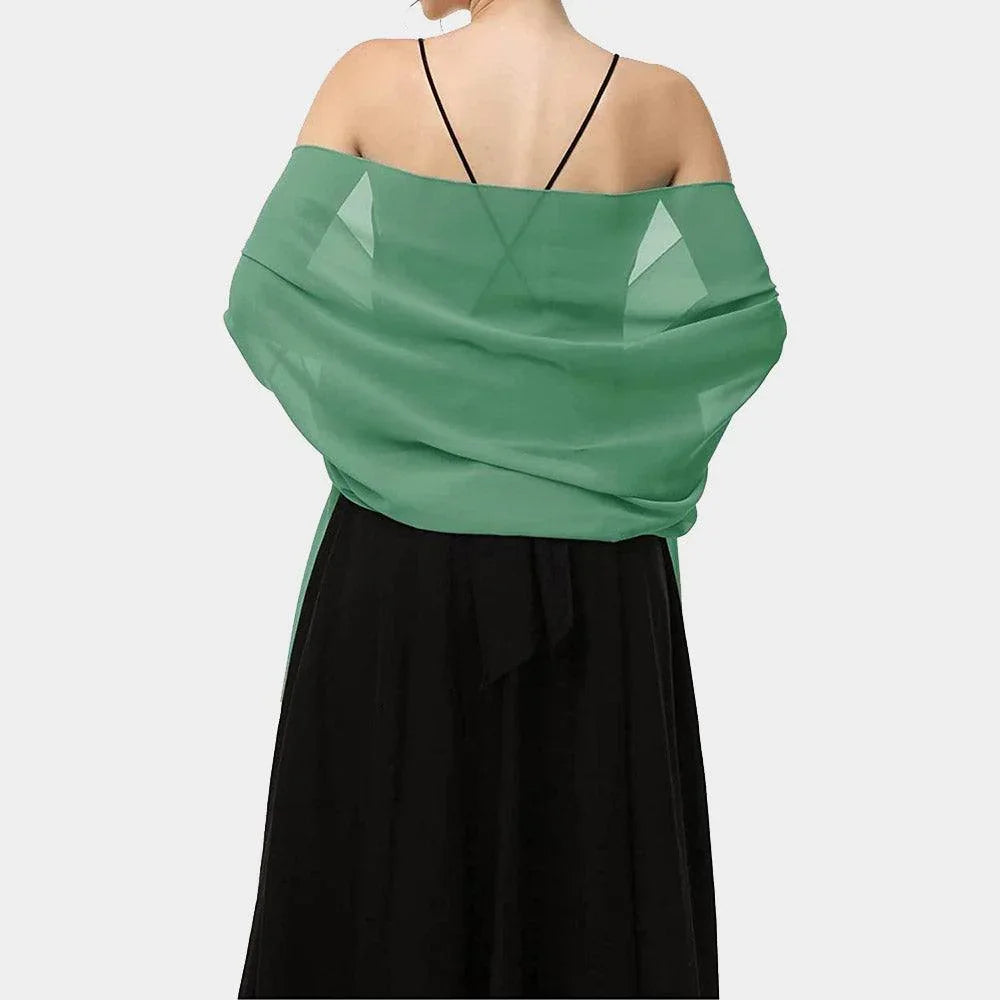 Green Lightweight Chiffon Shawl Scarf Wrap - Jewelry Store by Erik Rayo